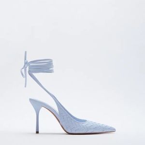 Zara Woven Heels with ankle strap Size 7